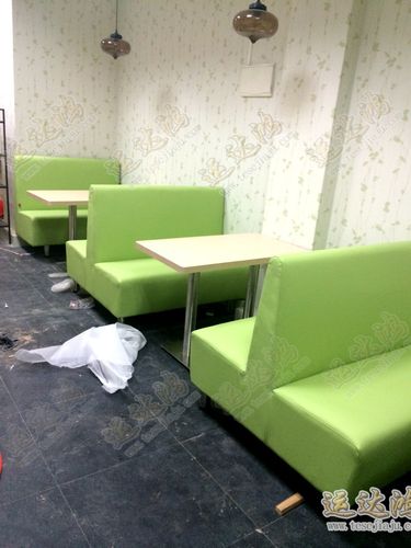 深圳西乡厂家定做西餐厅沙发卡座 奶茶店沙发卡座图片
